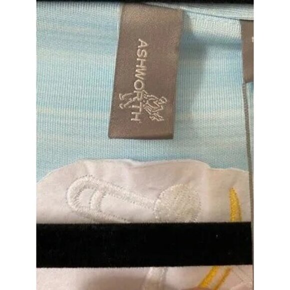 Ashcroft Mens Small Aquatic Blue Polo Shirt with Embroidered Design Size S - Picture 8 of 9